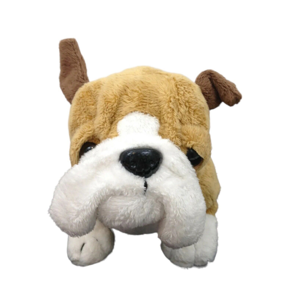 Bulldog Plush Ganz Tan White Brown - One Ear Up, One Ear Down HM 126 New